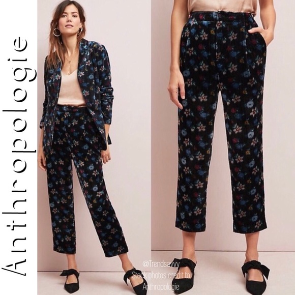 Anthropologie Pants - NWT ANTHROPOLOGIE ett:twa Blooming Velvet Pants XS